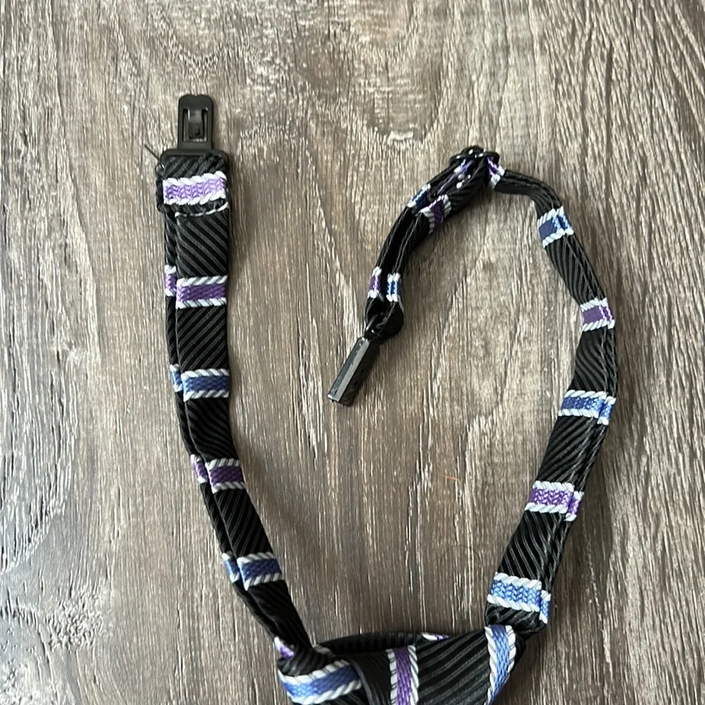 BOYS TIES SET OF TWO DARK GREY PURPLE STRIPE 4T-7 Kilofly